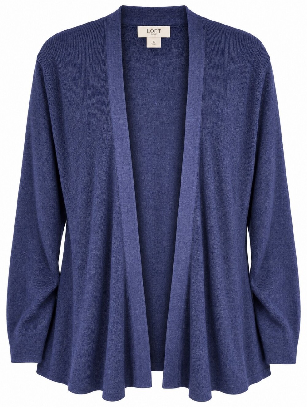 LOFT Outlet Blue Open Front Flared Hem Cardigan Sweater Women’s XL